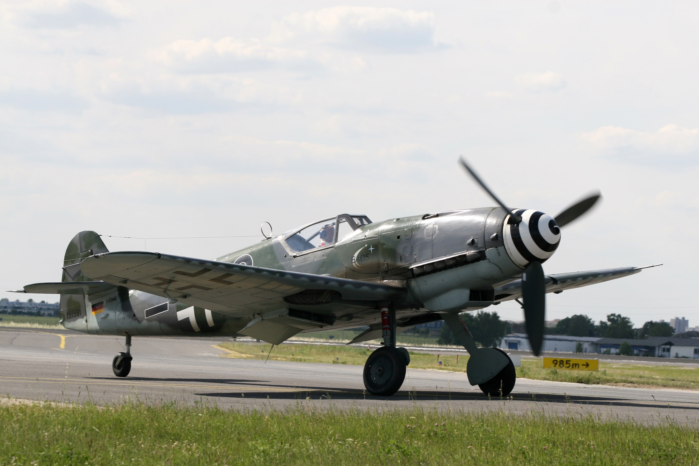 WWII German fighter on runway