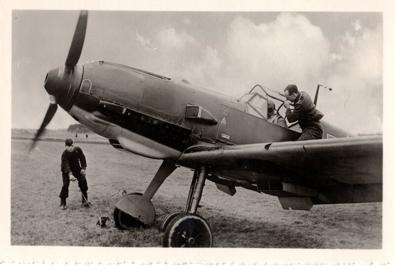 WWII German fighter plane on airfield
