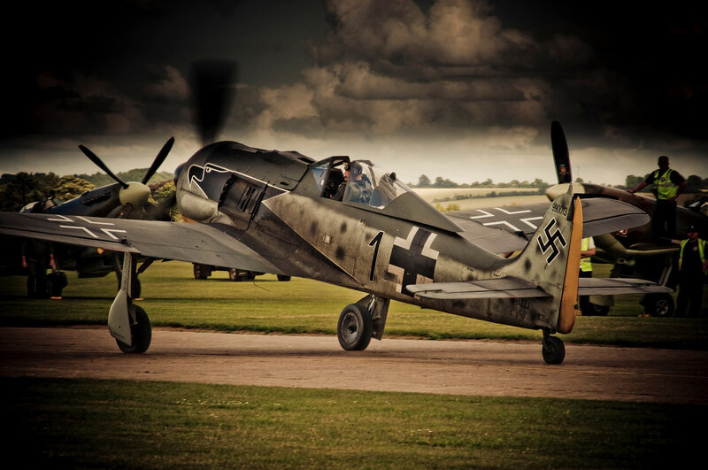 WWII German fighter plane on airfield