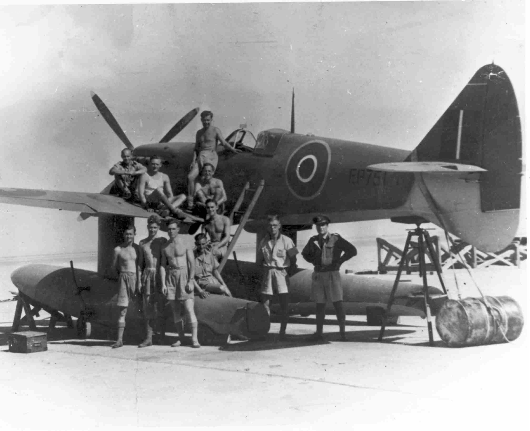 WWII pilots with fighter plane