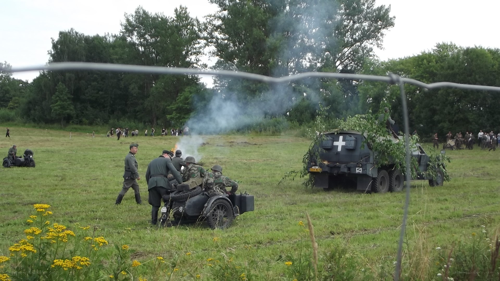 WWII reenactment scene