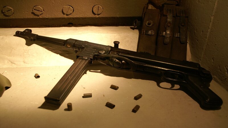 WWII submachine gun on display