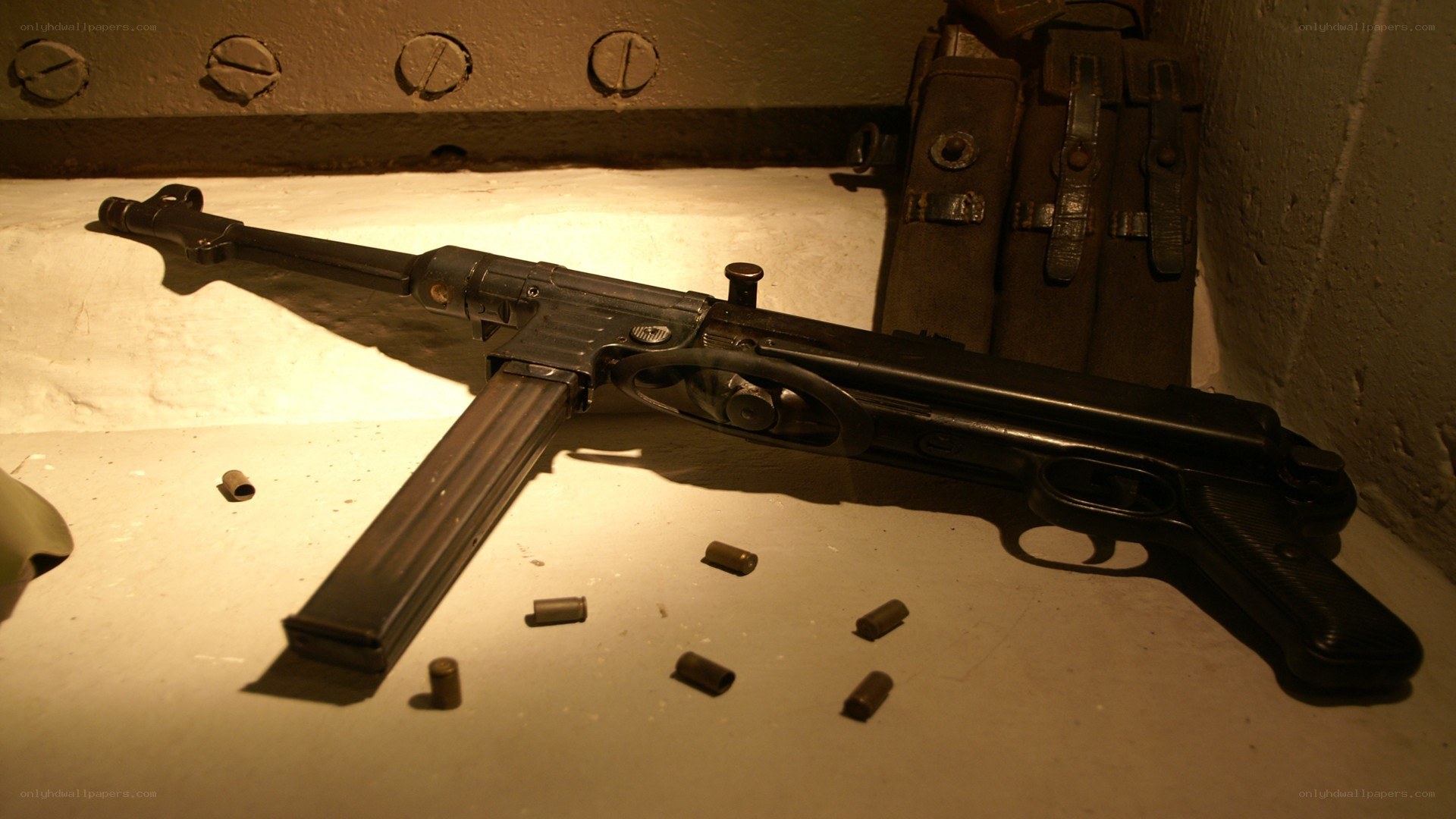 WWII submachine gun on display
