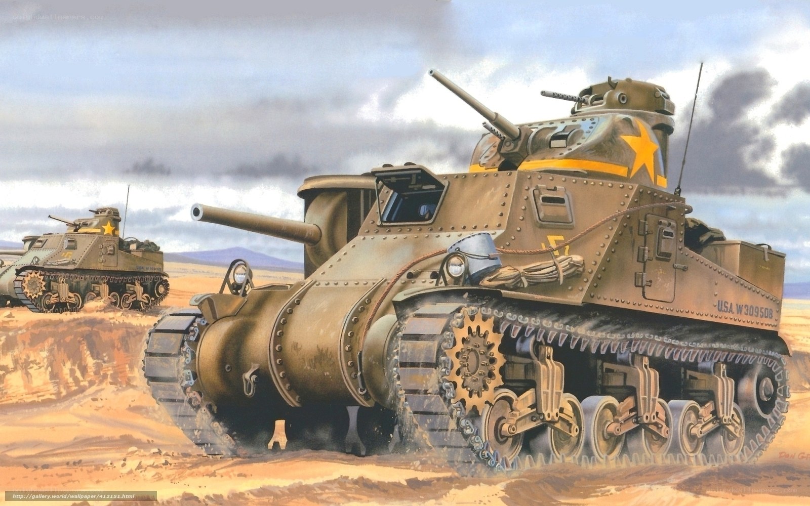WWII tanks in desert