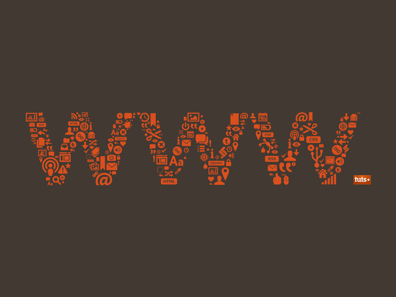 WWW made of web icons
