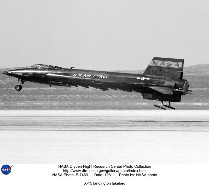 X-15 landing on lakebed