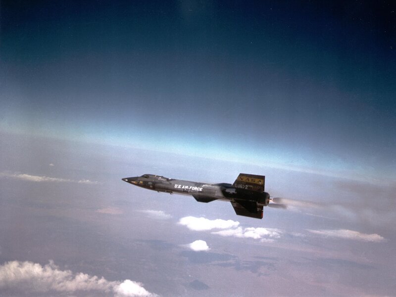 X-15 Rocket Plane — Blue, Dramatic