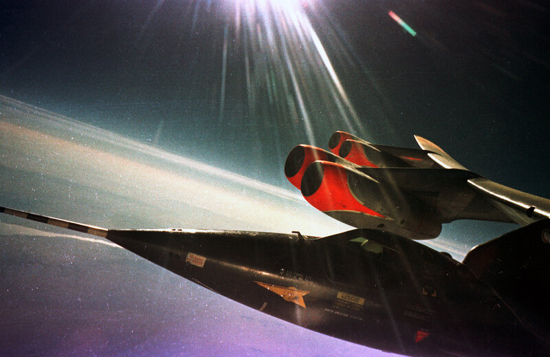 X-15 rocket plane in space