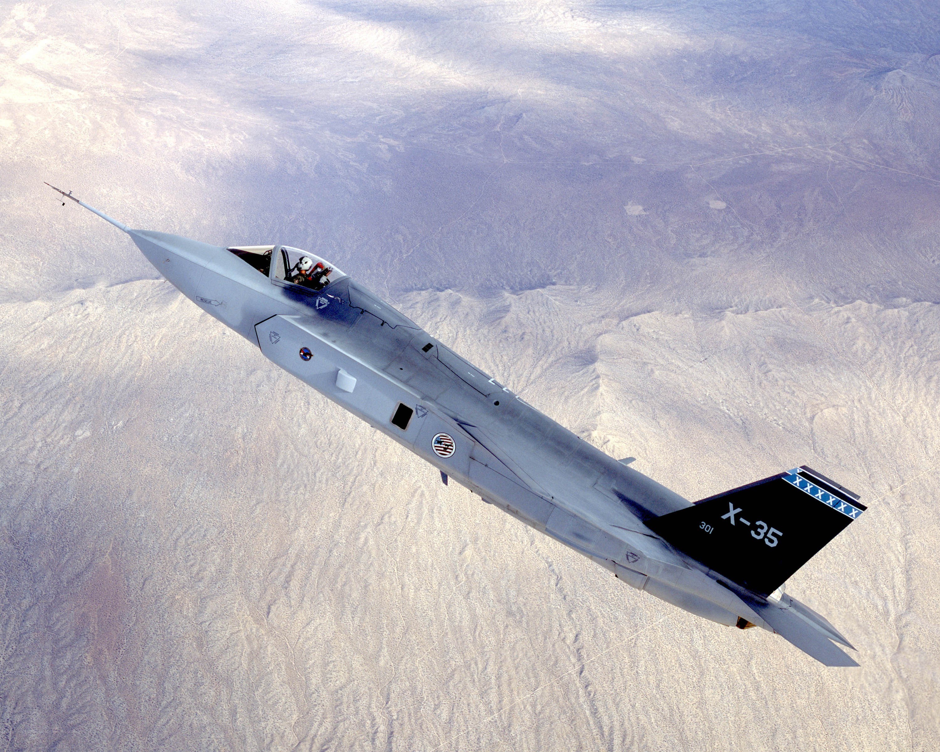 X-35 fighter jet in flight