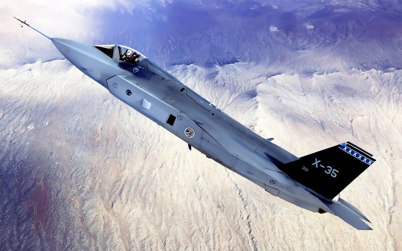 X-35 fighter jet in flight