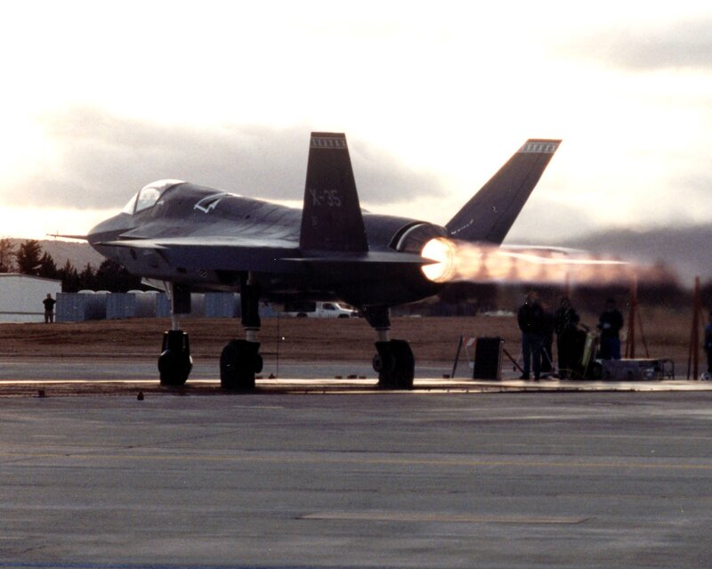 X-35 fighter jet on tarmac