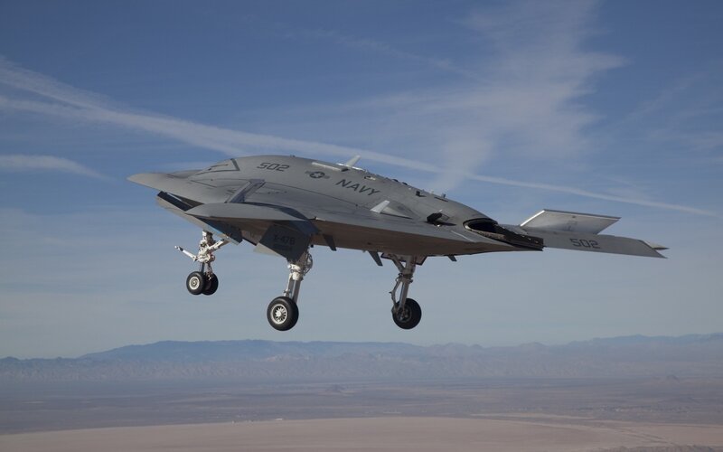 X-47B Drone in Flight