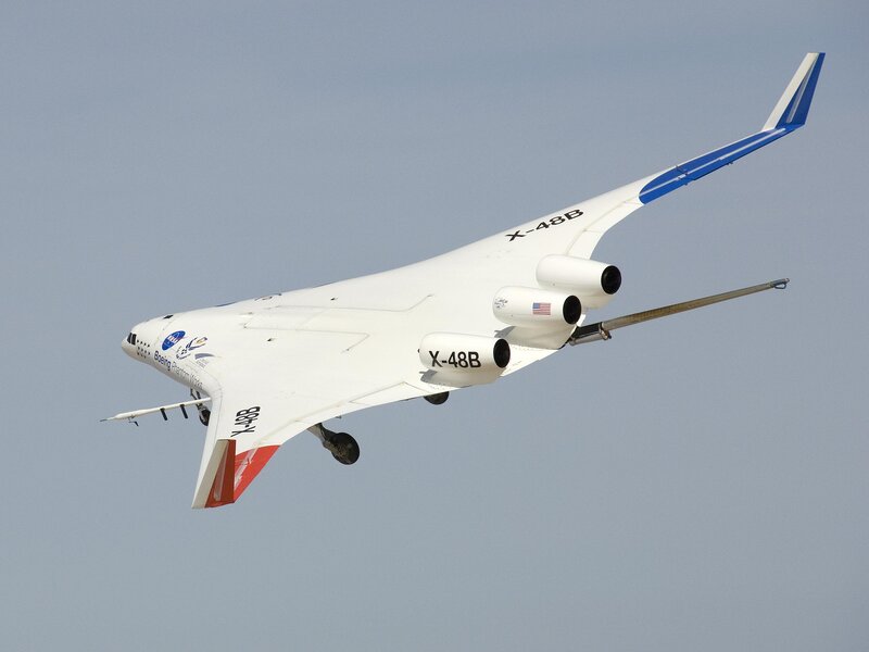 X-48B experimental aircraft in flight