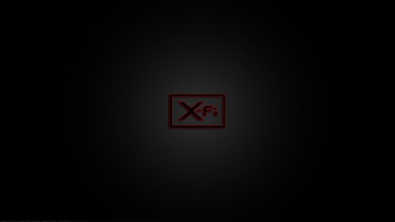 X-Fi logo on dark background