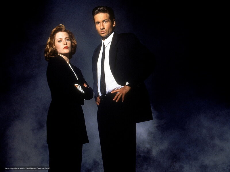 X-Files agents in dark setting