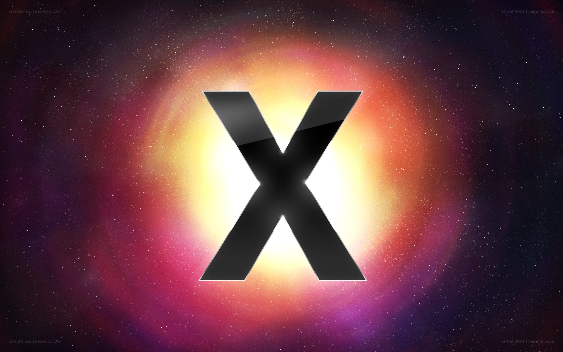 X logo on cosmic background