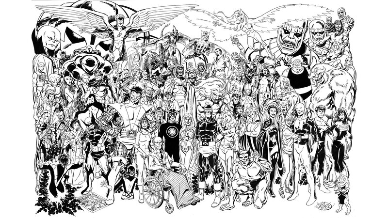 X-Men and Avengers group portrait