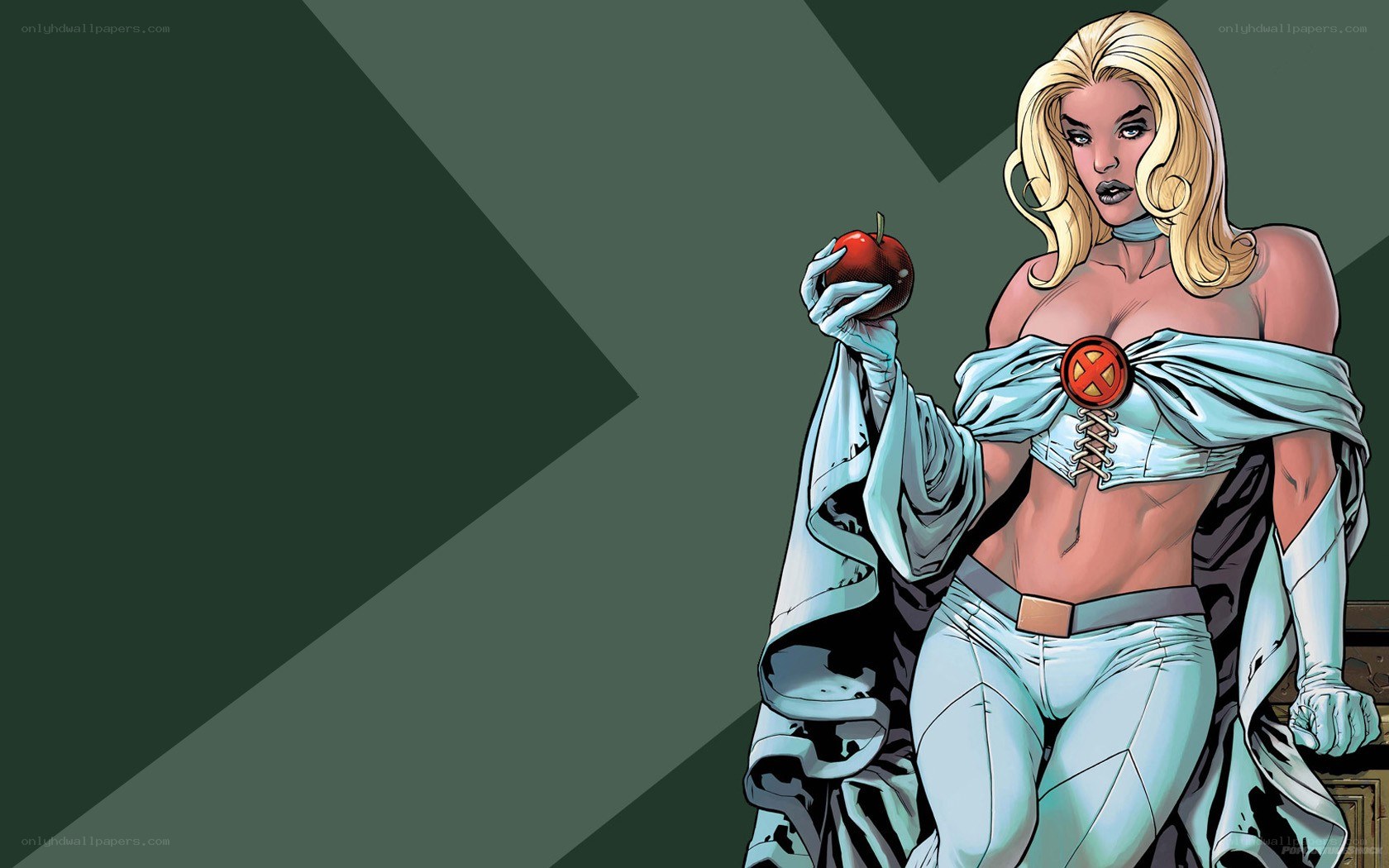 X-Men character holding an apple