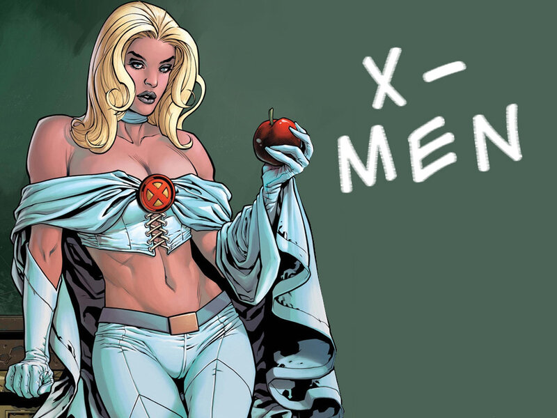 X-Men character holding an apple