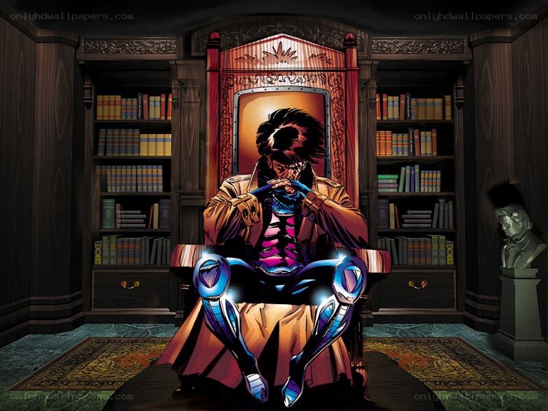 X-Men character in a library