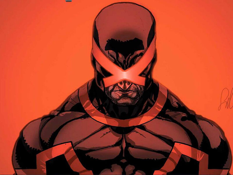 X-Men Character in Red Suit — Dramatic