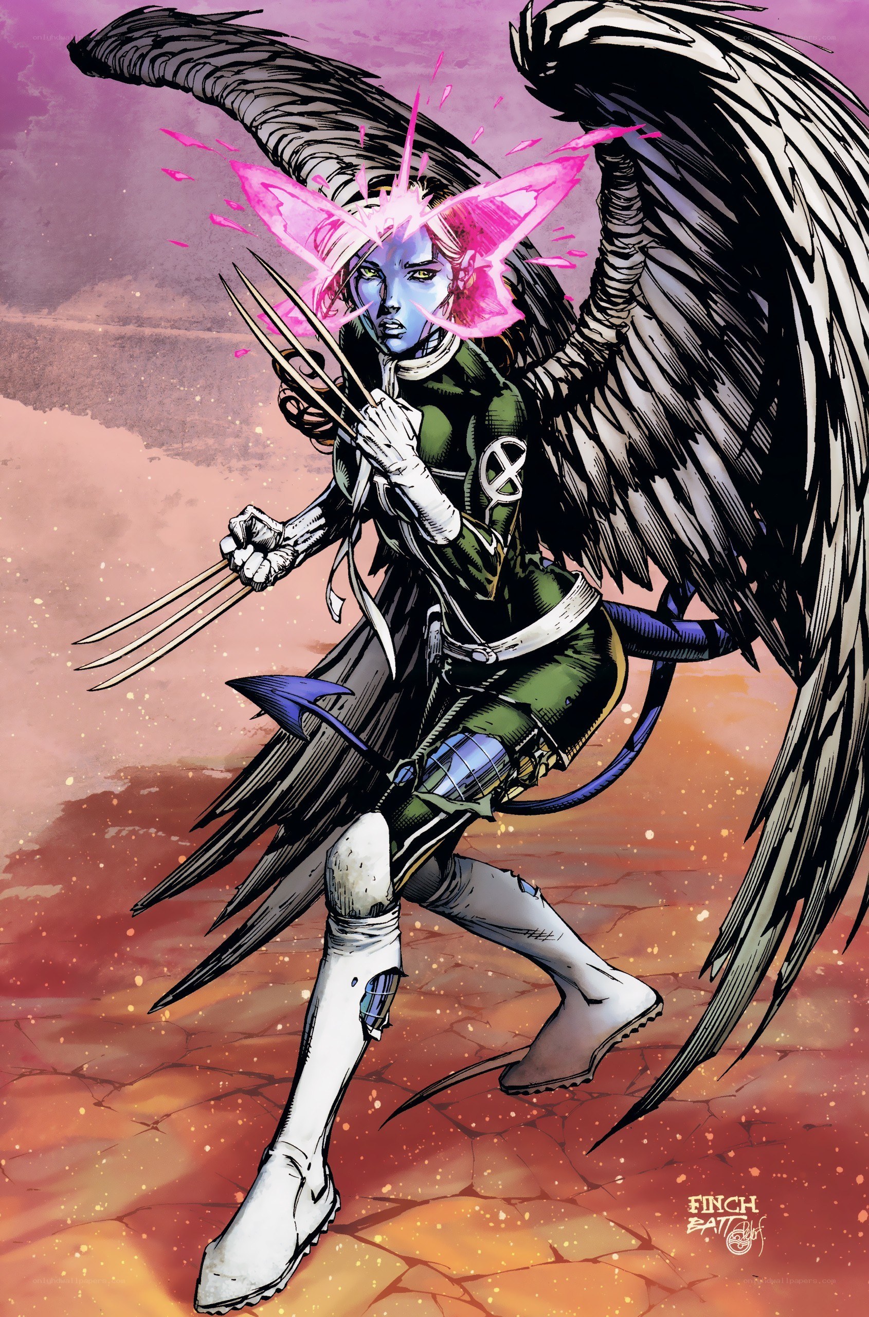 X-Men character with wings and claws