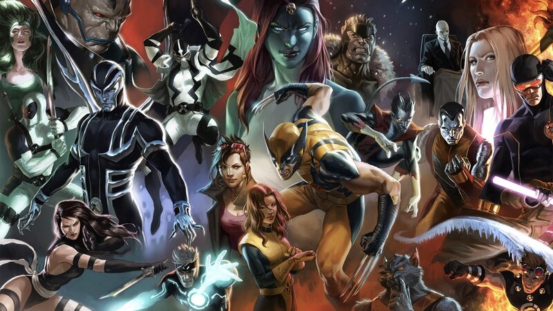 X-Men Characters Group — Black, Dramatic, Digital Art