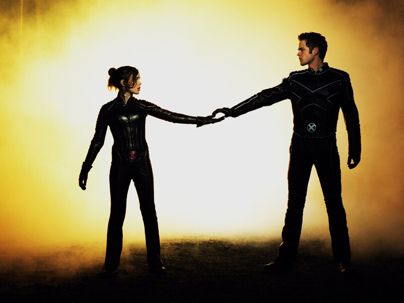 X-Men characters holding hands