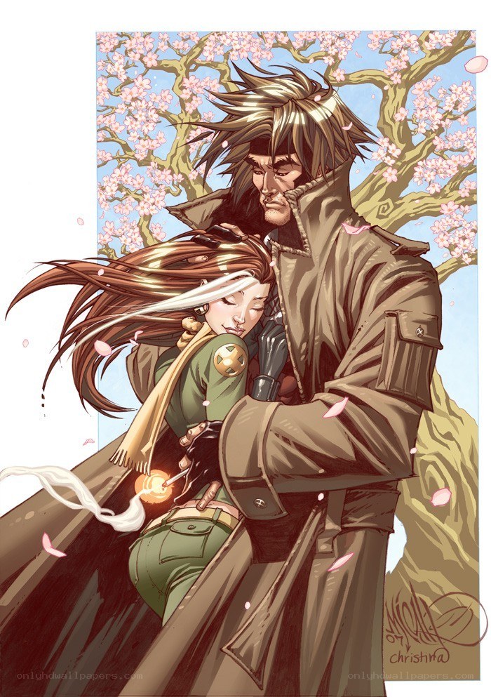 X-Men characters in a tender moment