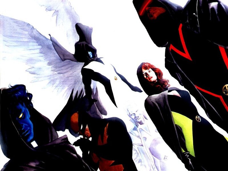 X-Men Characters in Action — Black, Dramatic