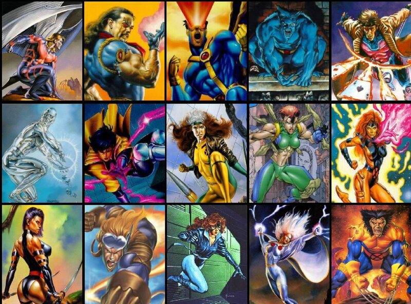X-Men Characters in Action — Blue, Dramatic, Comic