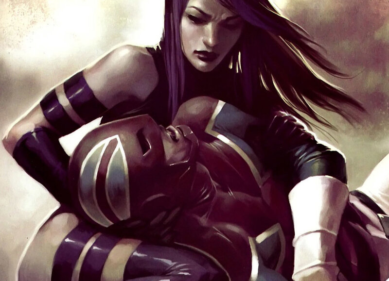X-Men characters in emotional scene