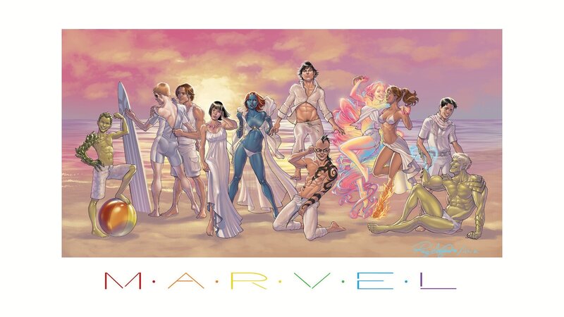 X-Men Characters on Beach