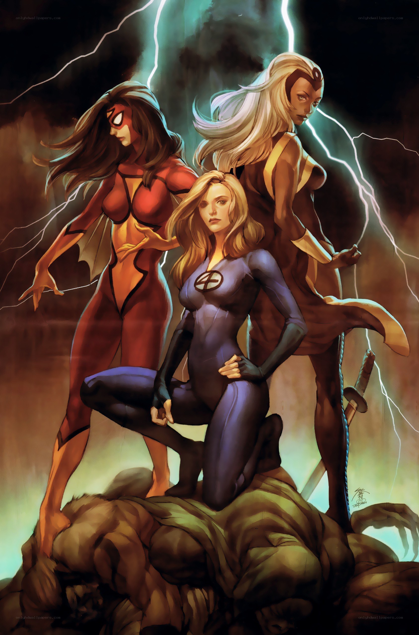 X-Men heroes in storm