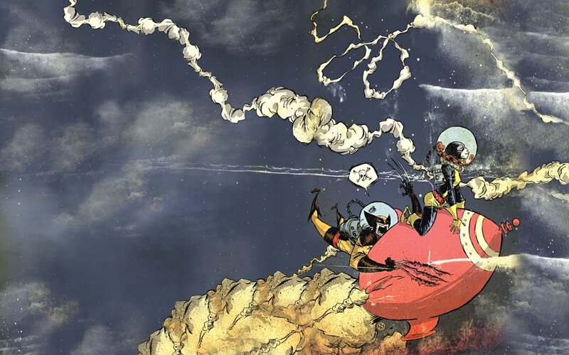 X-Men in a rocket ship