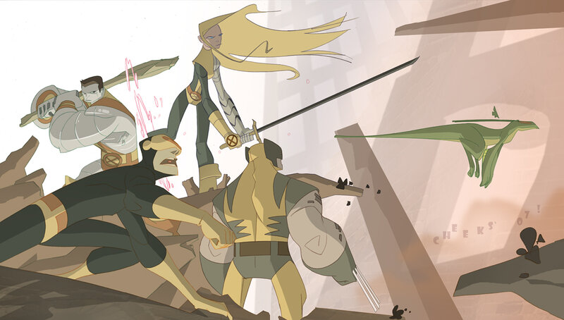 X-Men in battle