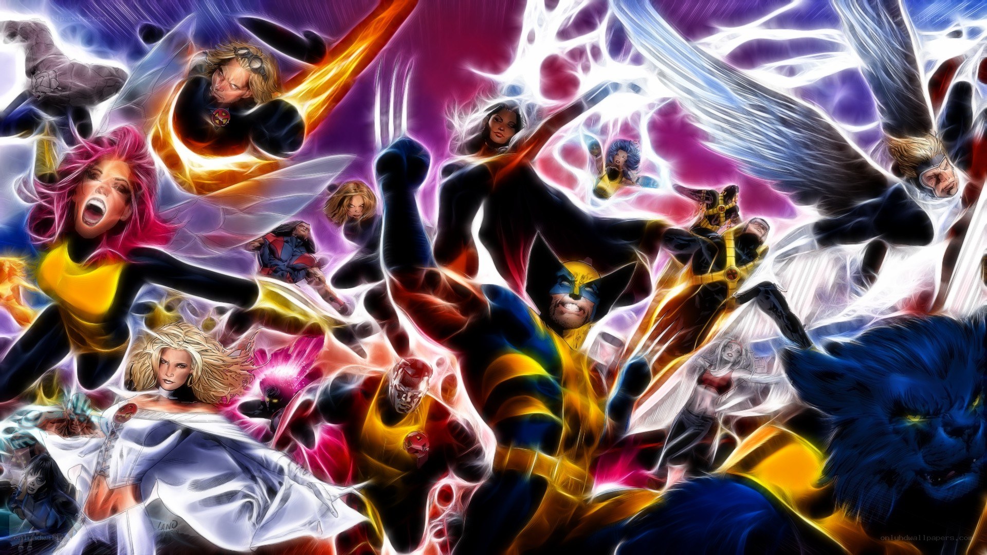 X-Men team action collage