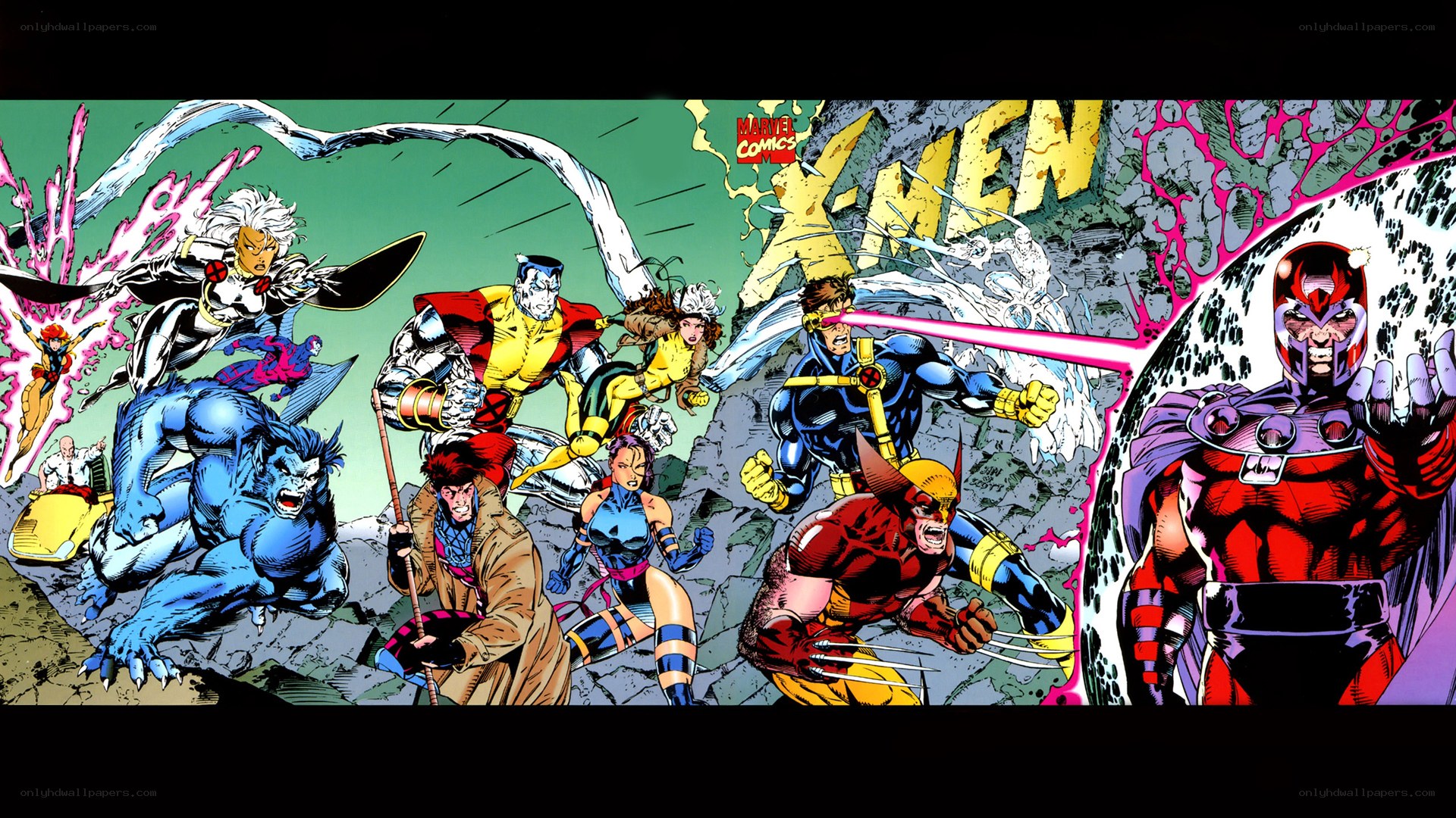X-Men team battle scene