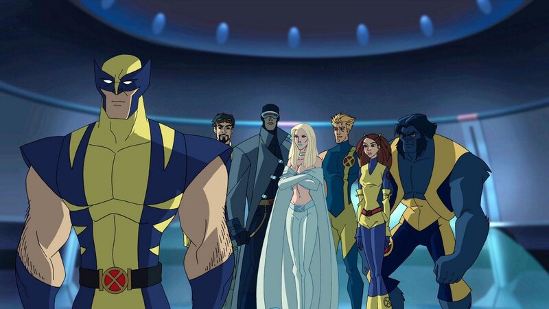 X-Men team in a futuristic room
