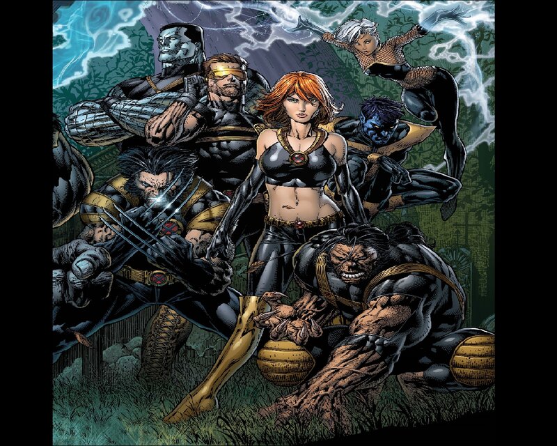 X-Men Team in Action — Black, Dramatic
