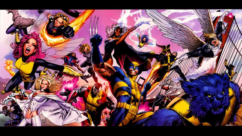 X-Men Team in Action — Purple, Dramatic