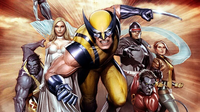 X-Men Team in Action — Yellow, Dramatic, Comic, Wolverine