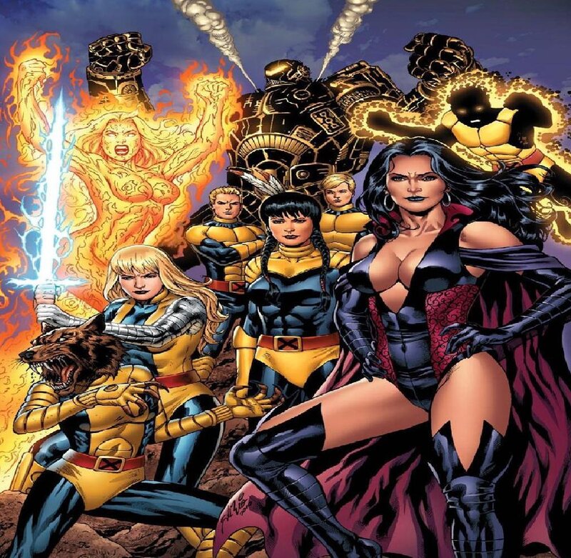 X-Men Team in Action — Yellow, Dramatic