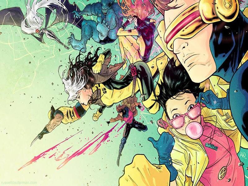X-Men Team in Action — Yellow, Dynamic