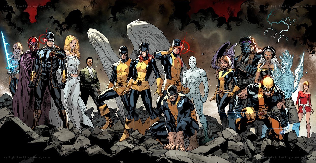 X-Men team in battle stance