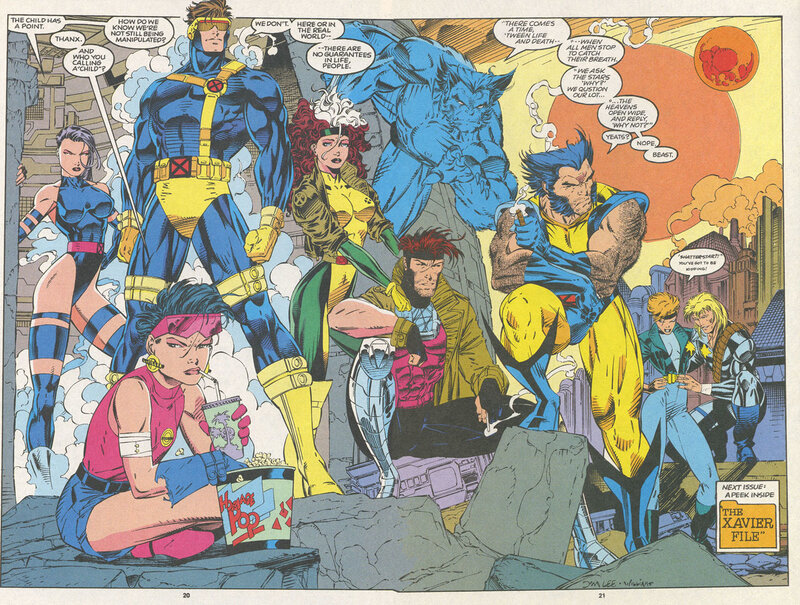 X-Men Team in Comic Panel
