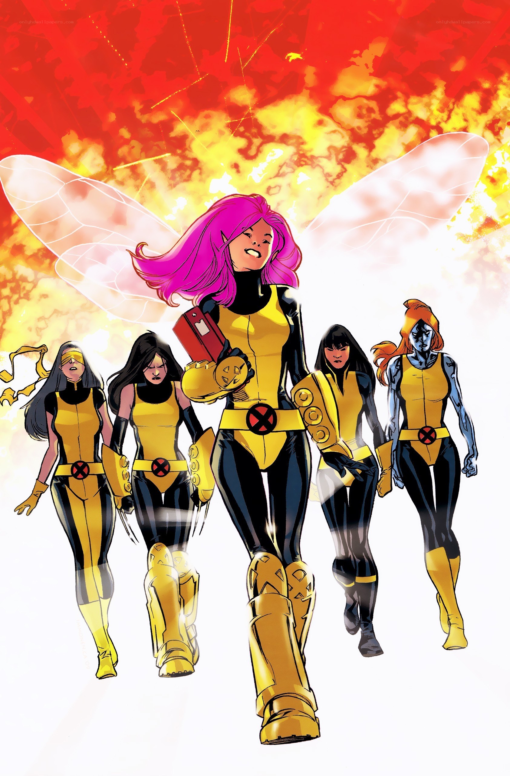 X-Men team in yellow suits