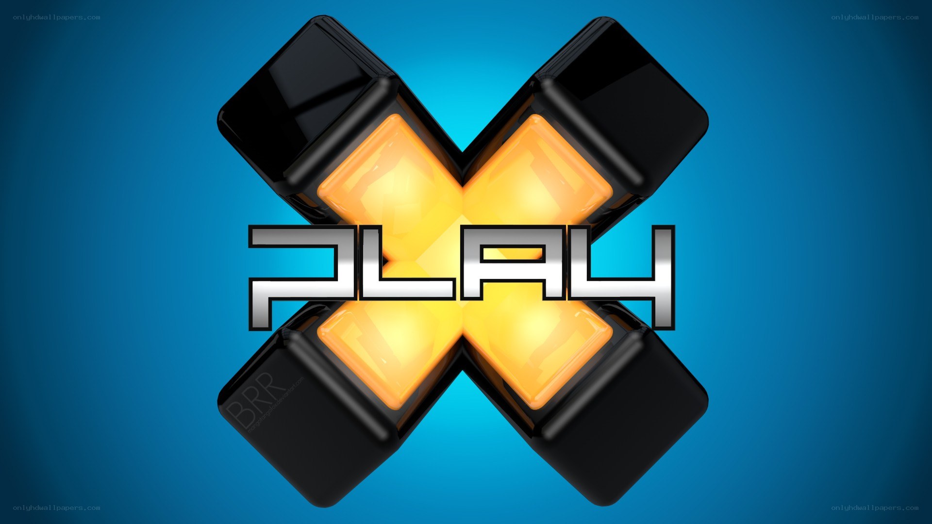 X-Play logo on blue background