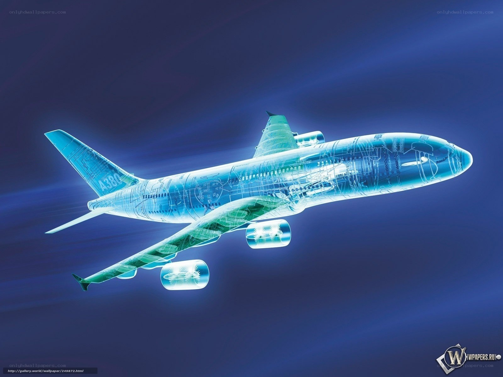 X-ray airplane in flight