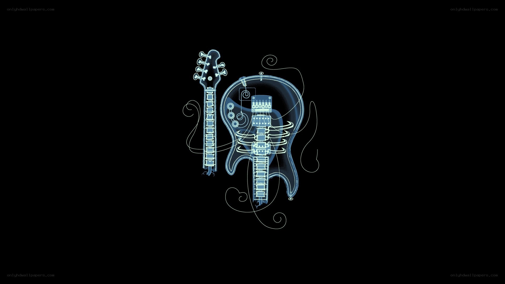 x-ray guitar illustration
